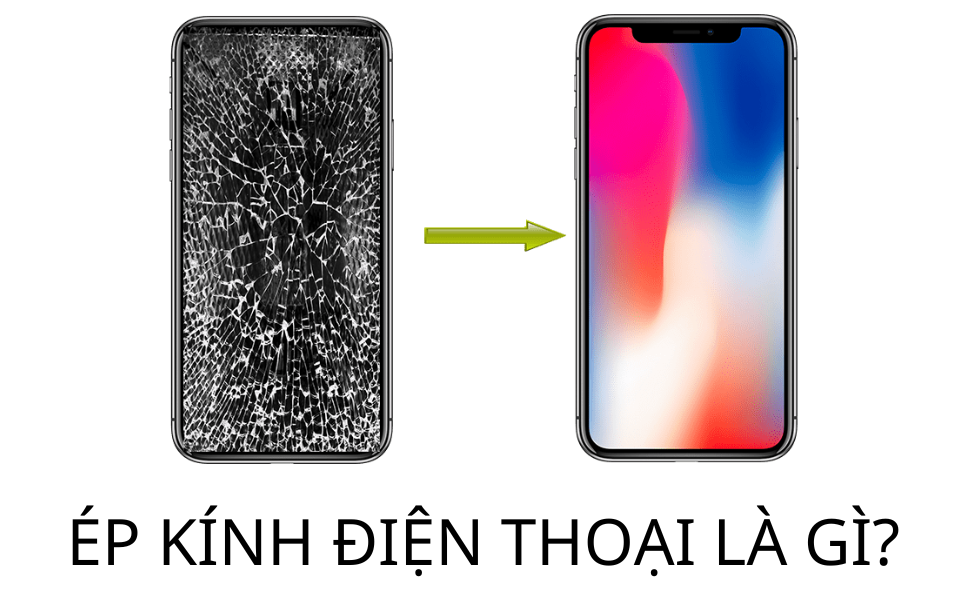 Ảnh trước và sau khi ép kính iPhone X